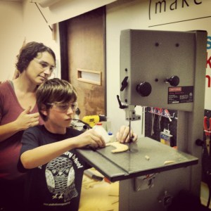 After a brief safety lesson from Kami, Jake goes to town.