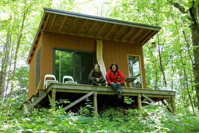 Xanadu, post-paint job, furniture and rain barrel installation. It's ever a work in progress.