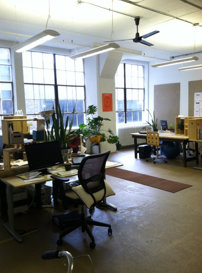 Jenny built the desks and other storage items in the office and brought in a lot of her own furnishings for the space.