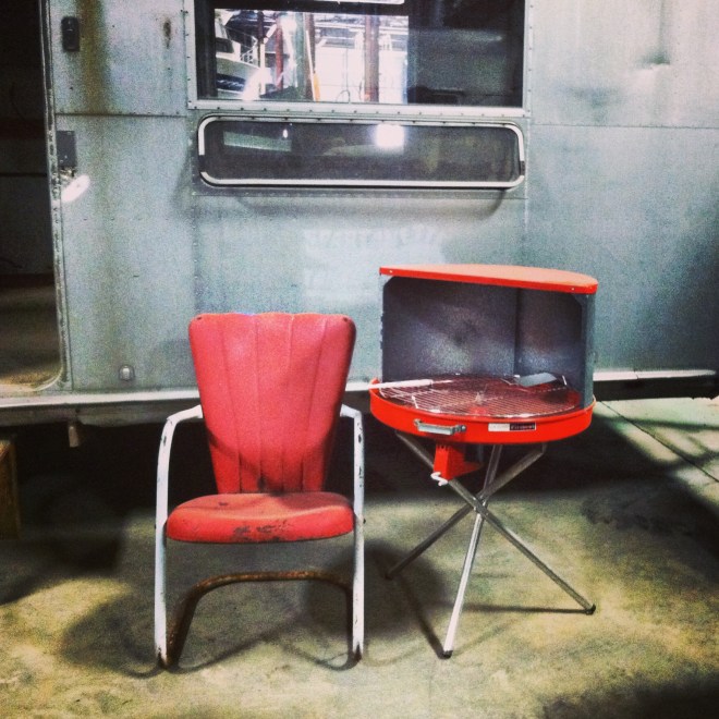 I can't stop posting pictures! These are some other immaculate vintage finds that will eventually accompany their appropriate trailer at the rental park. None of this stuff is reproduced. Original or nada.